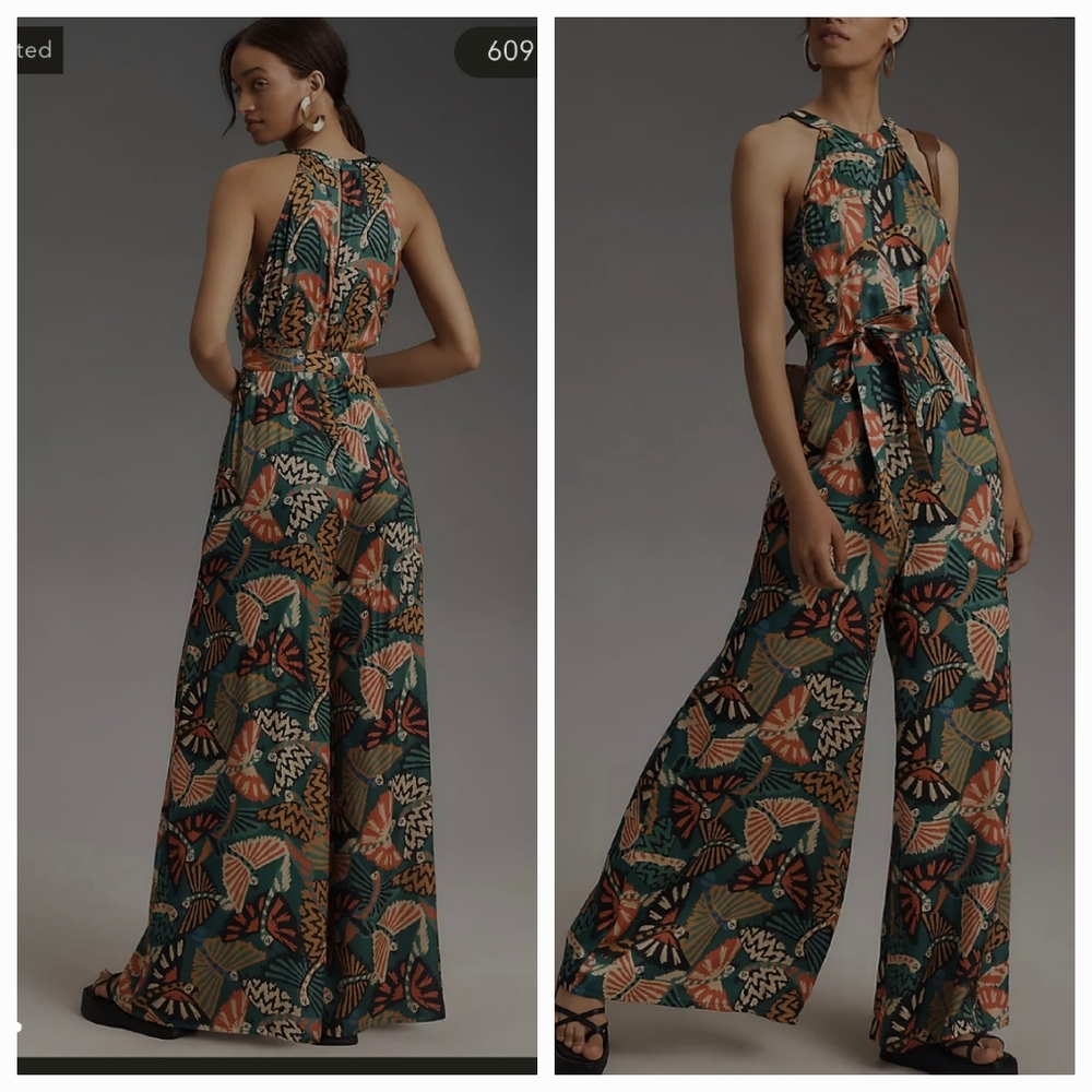 Farm Rio Printed Halter Jumpsuit